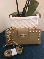 Studded Crossbody Turn Lock Wallet / Bag With Chain Shoulder Strap By Bessie