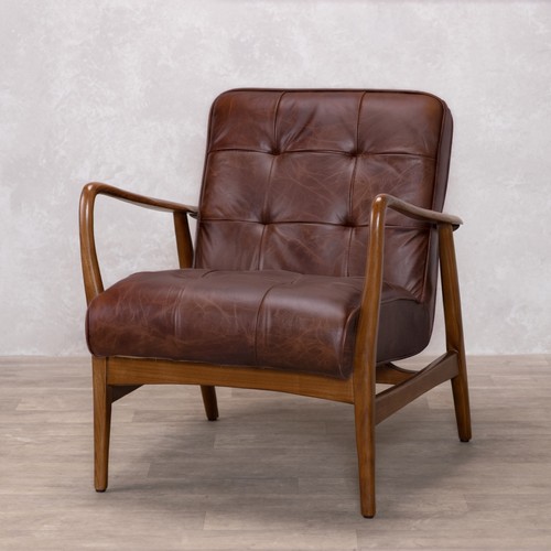 Chestnut leather sofa mid - chestnut,