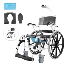 VEVOR Shower Wheelchair Commode Bathroom Chair Disability Mobility Aid 17.5 Inch
