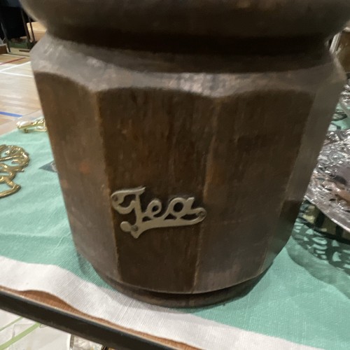 Wooden tea caddy box 1930s - caddy,