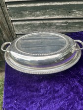 Vintage Silver Plate Serving Tureen Entree Dish With Lid