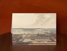 A View of the East India Docks by William Daniell - A5 Art Print Card