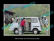 OLD LARGE HISTORIC PHOTO OF SUBARU SAMBAR VAN MODEL 1961 LAUNCH PRESS PHOTO