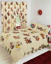 Thelwell Orignal Vintage Cartoon Horse Pony Riding Cream SINGLE Duvet Bedding