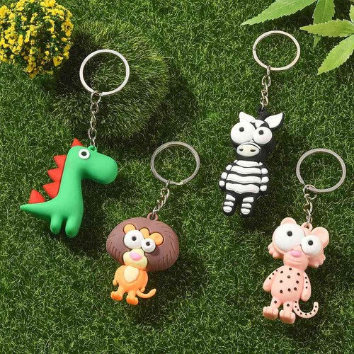 Chunky animal keyring - 3d,