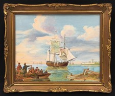 20th Century British School Oil On Board Period Maritime Painting.