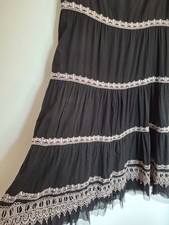 Deep Black Tiered Maxi Skirt