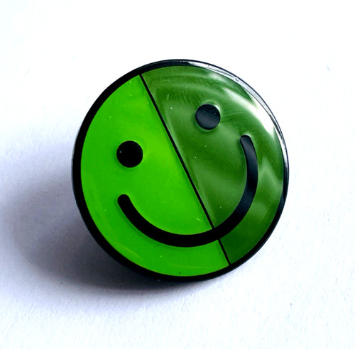 Green smiley face - green,