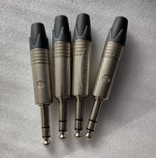 Neutrik Jack Plug, 6.35mm, Stereo, Straight, Nickel - NP3X x 4