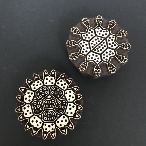 Tribal art round wooden fabric - tribal,