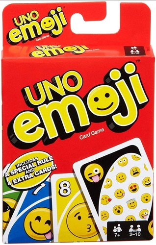 Mattel uno emoji card game - emoji,