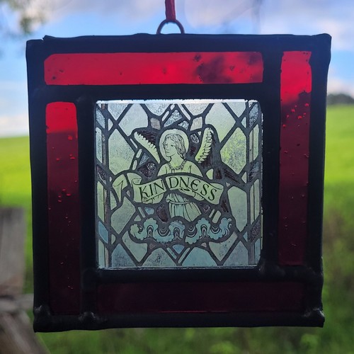 Stained glass angel kindness - stained,