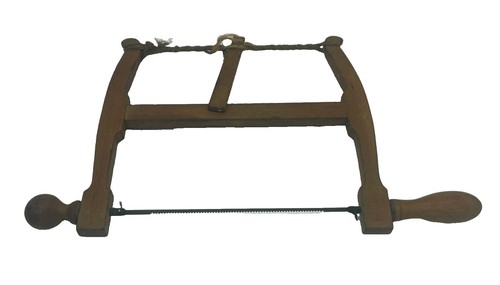 Vintage wooden bow saw - vintage, 10”