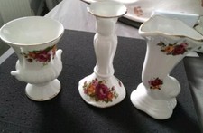 cottage rose bone china X3