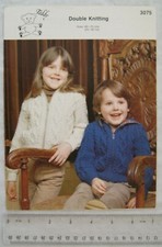 1979 Teddy Knitting Yarns 3075 children's aran jackets, DK, 24-30 inch, 60-75 cm