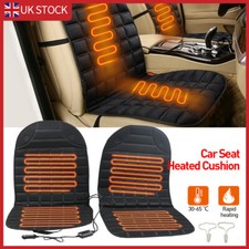 2X Adjustable Heated Car Seat Cover Cushion Universal Fast Heating Warmer Winter