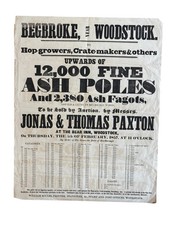 1857 Vintage Auction Poster Woodstock Ash Poles Fagots 34 X 42 cm