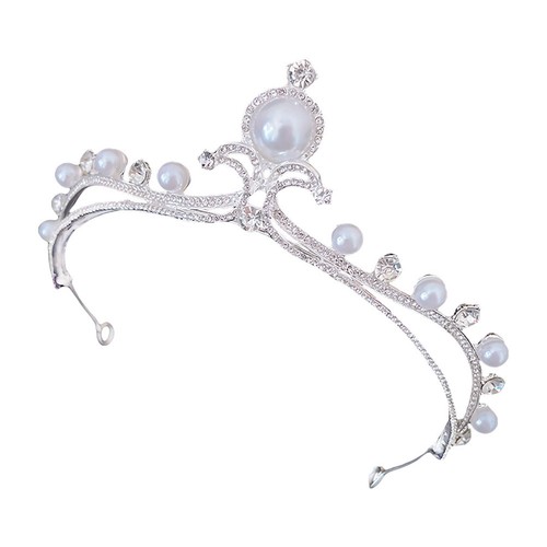 Bridal rhinestone pearl tiara - rhinestone,