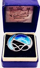 Antique Victorian Charles Horner 925 Silver & Enamel Brooch, Chester H/M