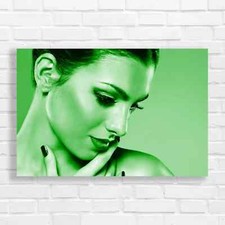 Vibrant Beauty Makeup Fashion Illustration Green Canvas Print Large Picture