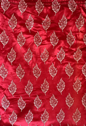 Heavy red silk - silk, thread