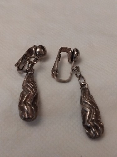 Vintage silver tone nugget - tone,
