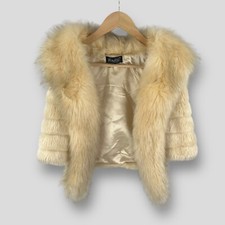 H&RG Beige Faux Fur Collared