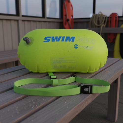 Double air chamber swim buoy - chamber,