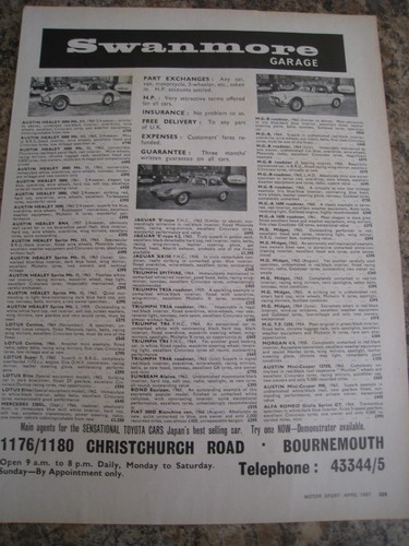 Swanmore garage car stock - car, list