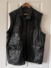 Leather Gilet Black HidePark Leather Waistcoat Size M