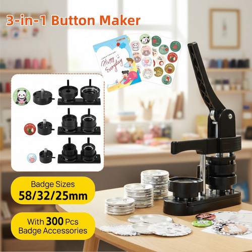 Poriya button maker - 3-in-1,