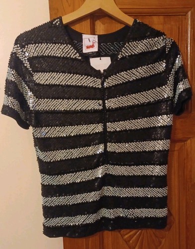 Mondi black beaded - mondi, top