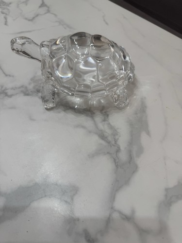 Glass turtle figurine - glass,