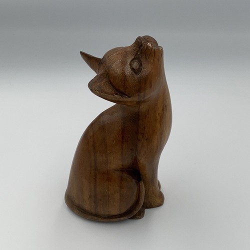 Vintage wooden cat - wooden,