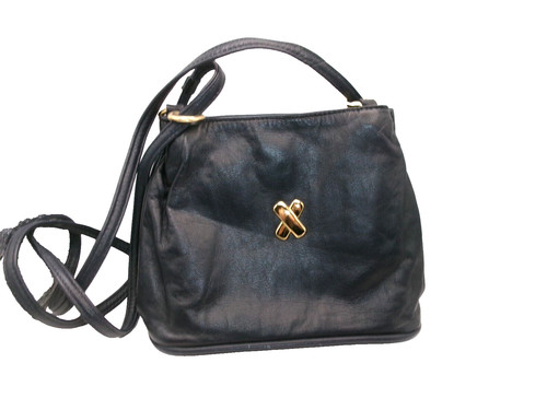 Soft black leather crossbody - soft,