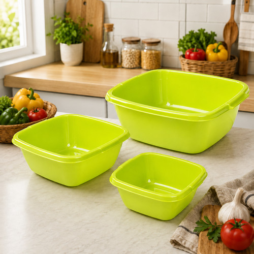 Plastic washing bowl 3pc - plastic,