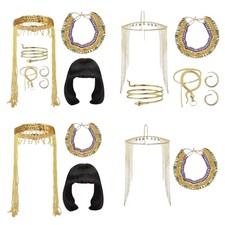 Egyptian Dress Up Accessories for Women, Head Chain, Snake Bracelet, Necklace
