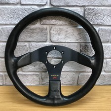 Genuine Italvolanti Imola R Black Leather 350mm Steering Wheel. Retro Classic 7B