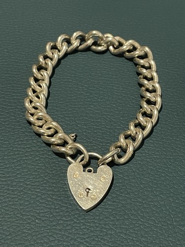Sterling silver heart padlock - sterling,