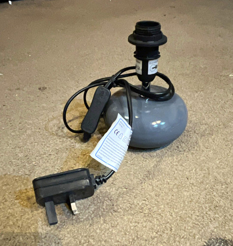 Grey ceramic table - grey, lamp