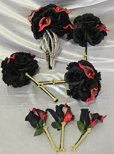 Gothic wedding bouquet set - bouquet,