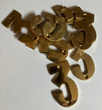 RECLIAMED VINTAGE 2 1/2" SOLID THICK BRASS HOUSE DOOR NUMBER  3  (FREE POST)
