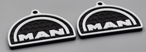 White man keyring key chain - white,