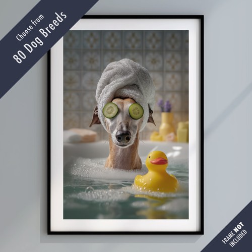 Funny dog bath print - in, –