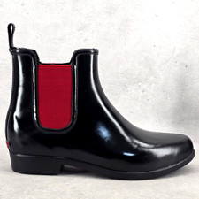 Lauren Ralph Lauren Women's Tally Ankle Rain Boots Size 10 B Black Red 15453 G21