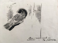 Original Eileen Soper drawing of a Bird. Chris Beetles Stamp. Enid Blyton Artist