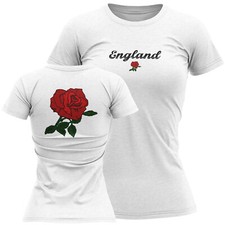 England Womens T Shirt shirt Rugby Country Her English Rose British Tee Suppo...