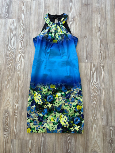 Coast shift dress blue yellow - shift,