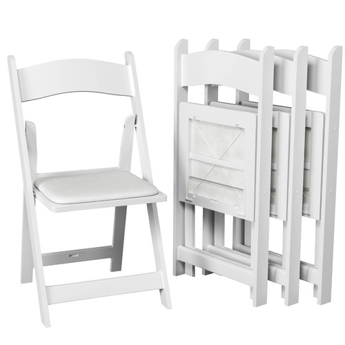 White folding chairs resin - folding, chairs–resin
