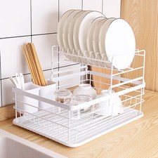 White Dish Drainer Cutlery